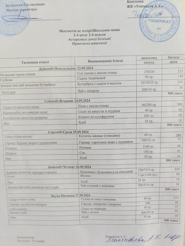 Ас мәзірі