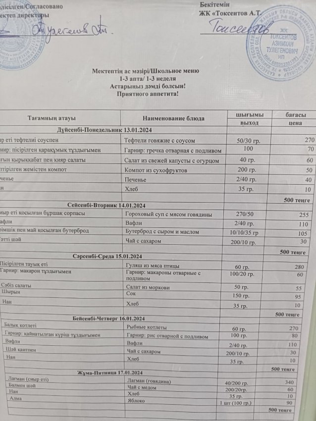 Ас мәзірі